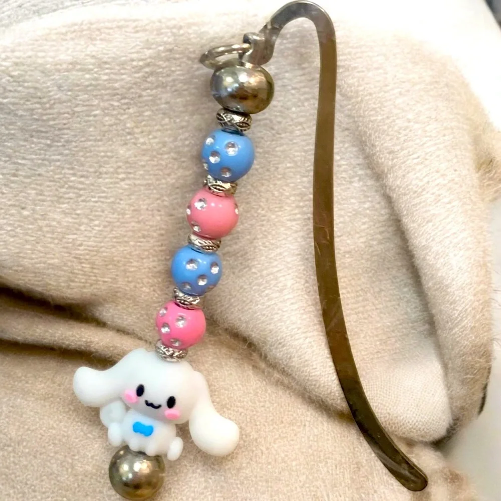 Cinnamoroll Beaded Pink & Blue Kids Bookmark hello Kitty family Sanrio